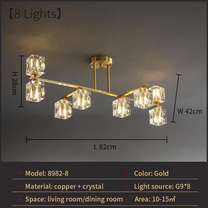 Nordic Gold Pendant Hanging Light Indoor Copper Decor Ceiling Lamp Luxurious Lustre Chandelier For Parlor Bedroom Dining Bar