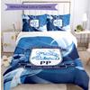 Preston North End Football Printed 3 Pieces Bedding Set, Comfortable Skin Friendly Bedroom Duvet Cover Set