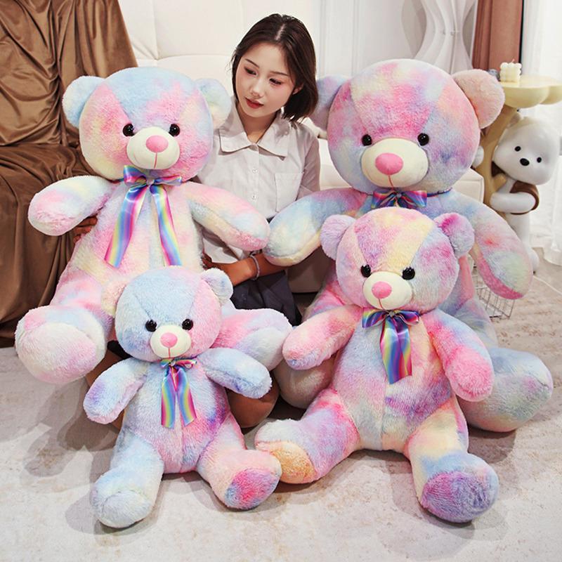 Colorful Semi-Finished Plush Bear Skin - Sitting Pose Cover