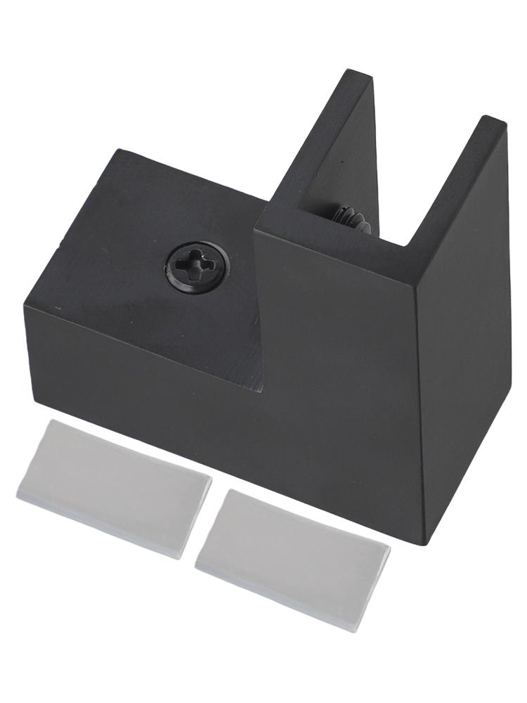 Matt Black Shower Door Glass Clamp for 812 Mm Glass Panels 90 Degree Angle for Secure Installation and Contemporary Style