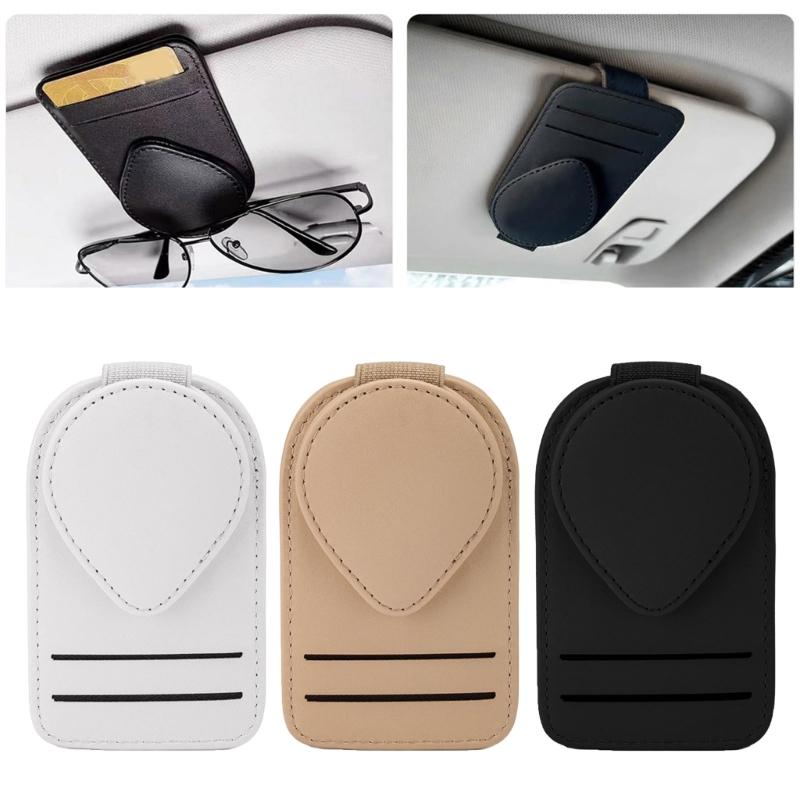 Universal Car Visors Clip Not Slip PU Leather Design Soft Padding Secure Storage Driver Accessory Upgrades For Eyewear