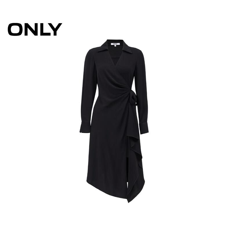 ONLY Women's Asymmetric Hem Long Sleeve Little Black Dress
