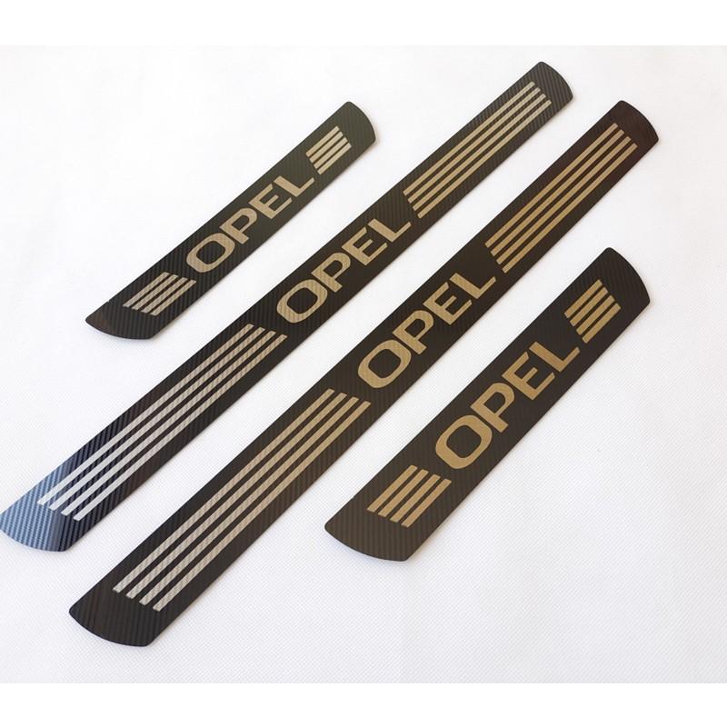Black Carbon Fiber Stainless Steel Car Door Cover Outside Door Sill Plate For Opel Astra Zafira Corsa Mokka Car Styling