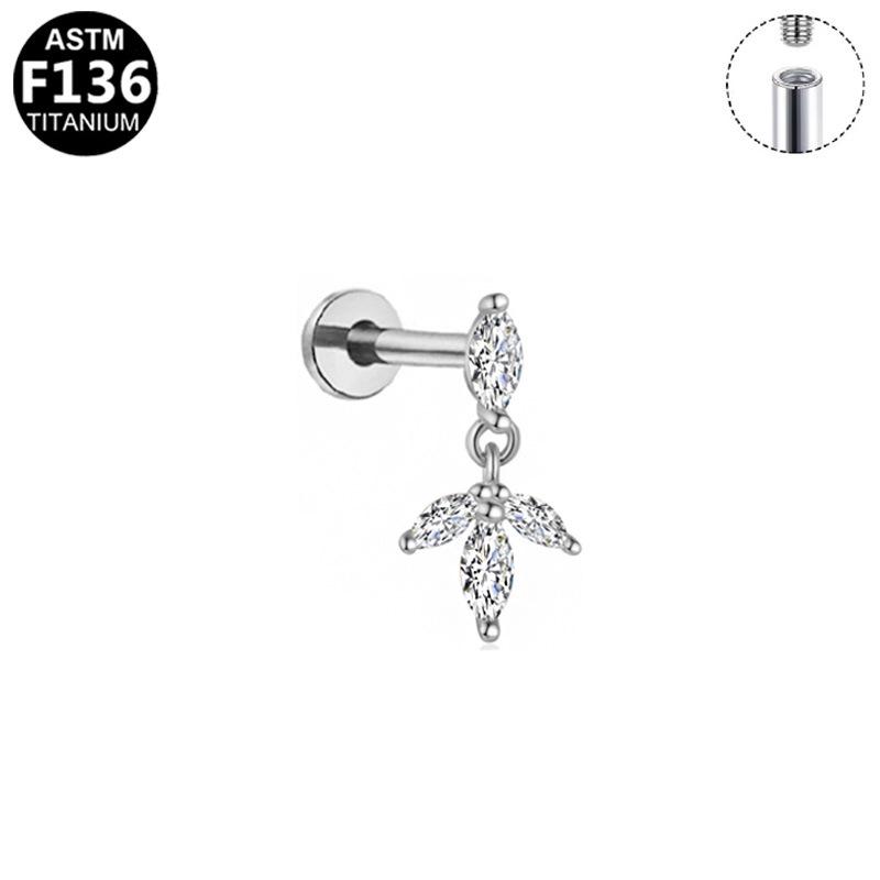 Elegant F136 Titanium Alloy Zircon-Inlaid Pendant Earrings