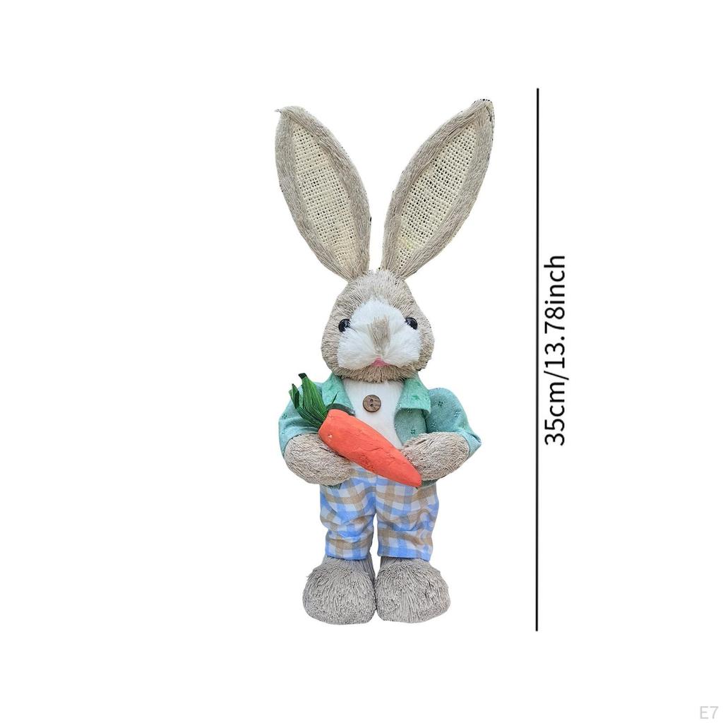 Easter Bunny Figurine Statue Cartoon Souvenir Party Decoration Handicraft 35cm for Garden
