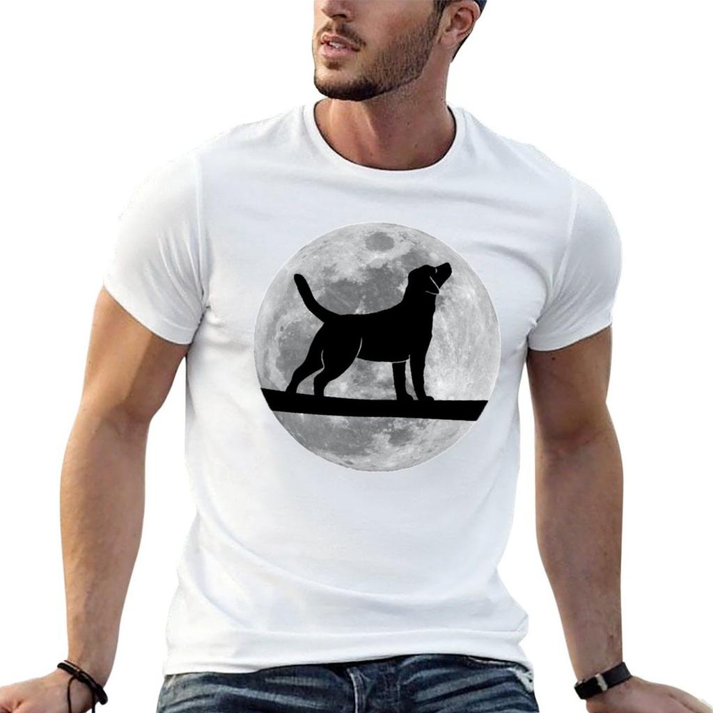 Labrador Dog Night Moon Labrador Lover TShirt Stain Resistant Casual Tee