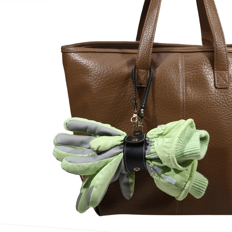 2PCS Portable Strap Holder with Clasp Women Beach Outdoor Snap-On Leather Glove Holder for Handbag Hat Towel