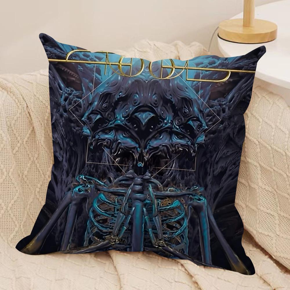 T-Tool Band Rock Cushion Cover Silky Short Plush Sofa Pillow Cover Hidden Zipper Soft Dustproof Case for Home Decor