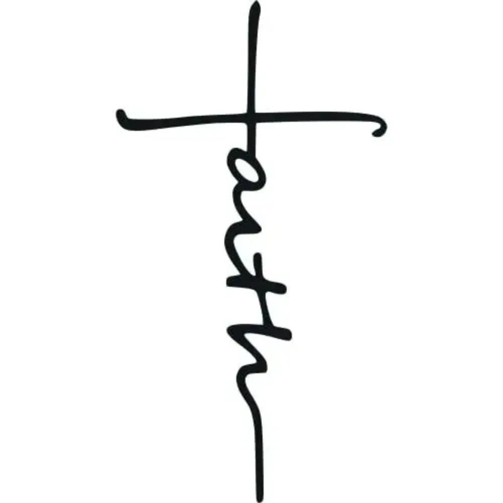 1 шт. Дизайн креста веры - стильное черное металлическое настенное искусство для спальни — фото 5