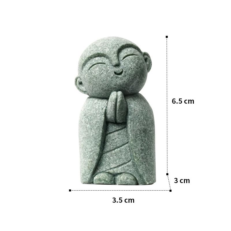 

Durable Miniature Statue Exquisite Cute Little Monks Figurine Handmade Zen Garden Ornament Aquarium Decor
