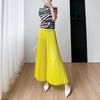 Pantaloni gonna comodi casual larghi a gamba larga da donna, estivi, design plissettato con effetto fluttuante