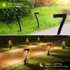 Moderne Geometrische Solarpfadleuchten, 7-förmige Außen-Gartenlampe - Wasserdicht, Warmweiße LED, für Hof, Auffahrt, Rasen Dekoration, Einfache Installation