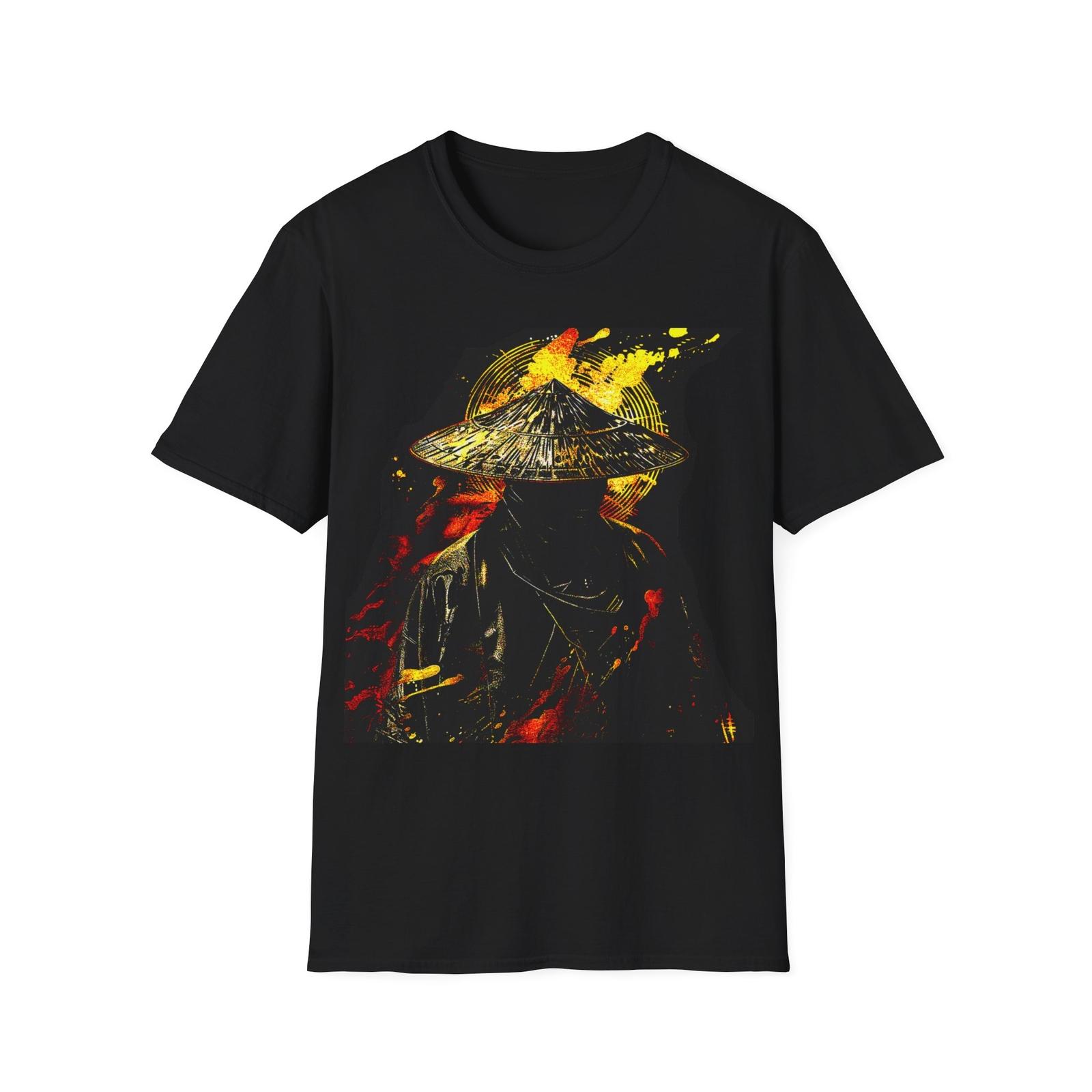 Samurai T-Shirt, Ronin T-Shirt, Samurai With Straw Hat Shirt, Warrior Tee, S