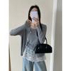 Early autumn new sweet lace splicing knitted cardigan women's gentle age-reducing vest sweater two-piece set