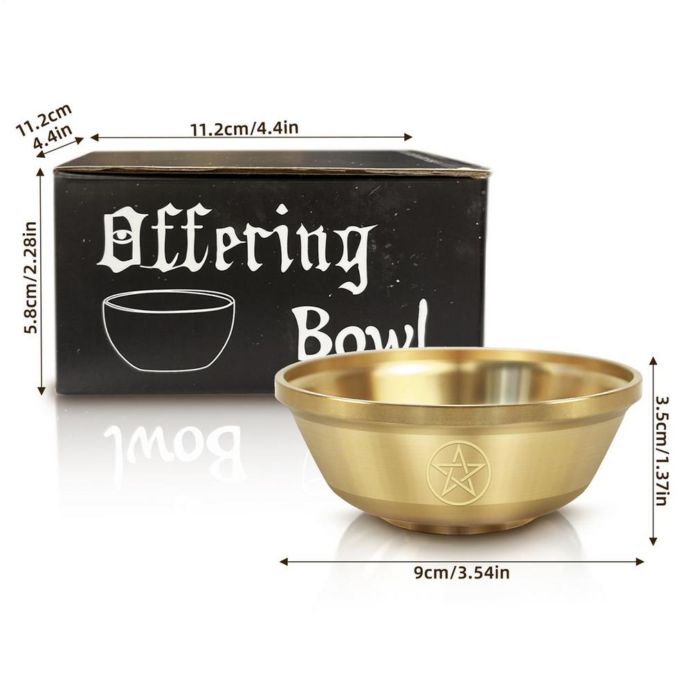 Offering Bowl Brass Triple Moon Dish Small Metal Crystal Storage Bowl for Altar Meditation Yoga Studio Ceremony Mindfulness