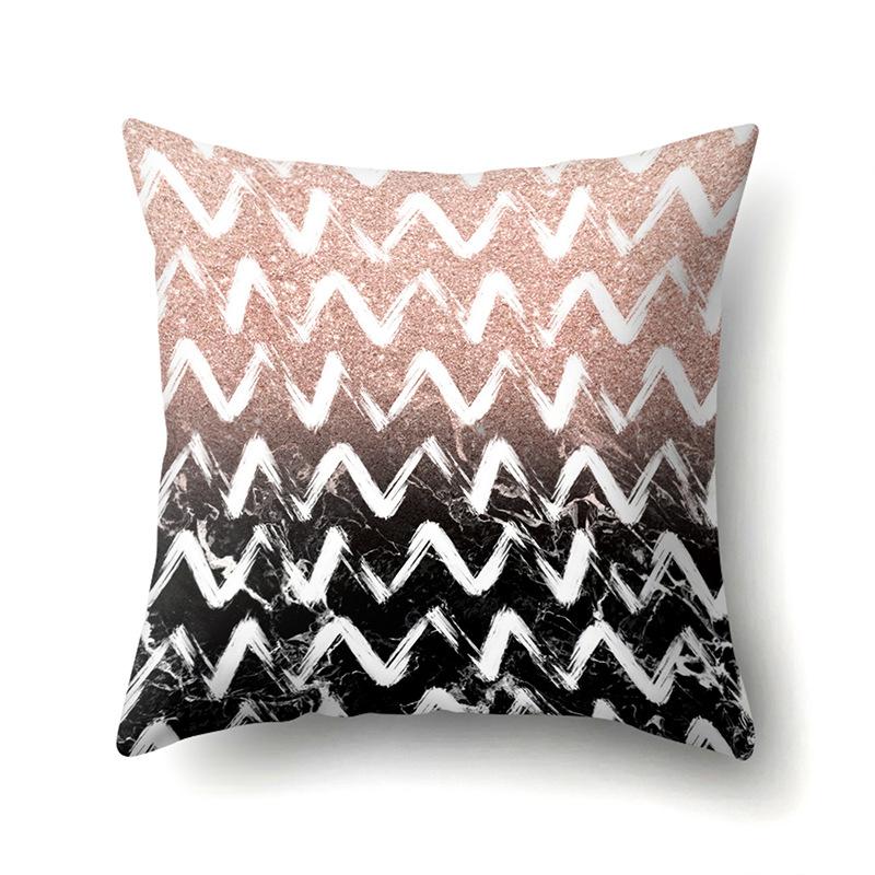 Polyester Pillow Case Automobile Decoration Home Printed Pillow Case Automobile Sofa Simple Waist Cushion Cover