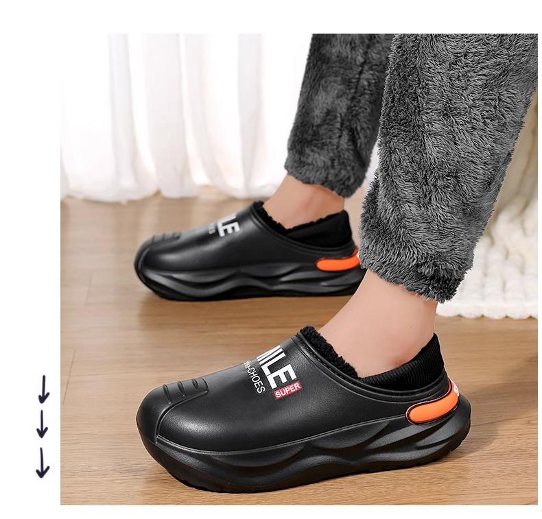 2024 Men's Waterproof Non-Slip Cotton Slippers for Winter - Warm, Large Size, Ideal for Driving and Outdoor Use