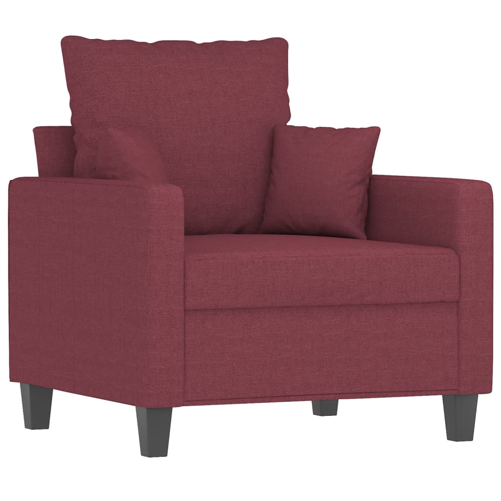 Vidaxl Fotel Z Podnóżkiem, Winna Czerwień, 60 Cm, Obity Tkaniną