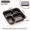 Handun 1300ml 4-Compartment Black Disposable Food Containers