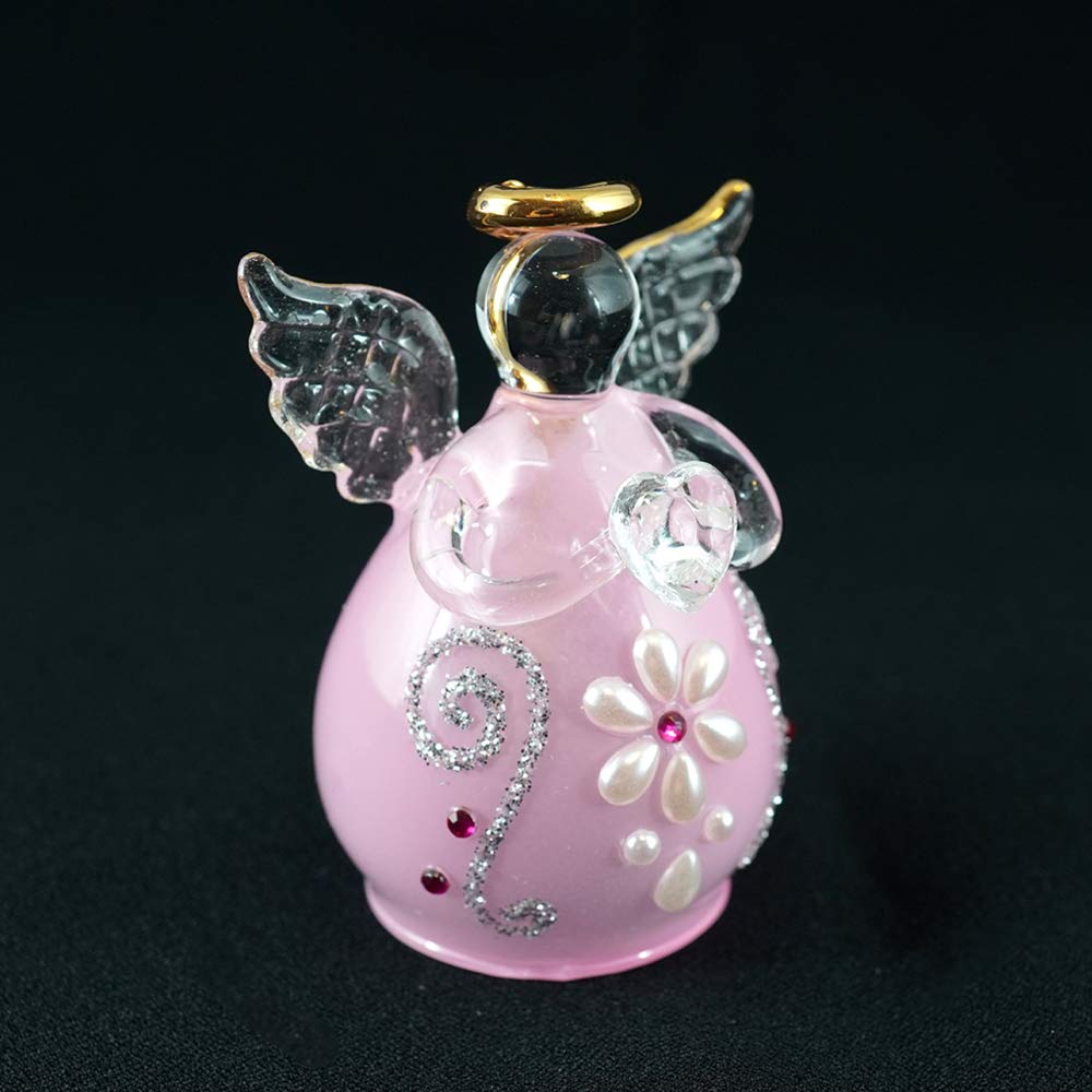 Fourcart Cute Handmade Glass Sugar Angel Bells (Set of 6), Blue