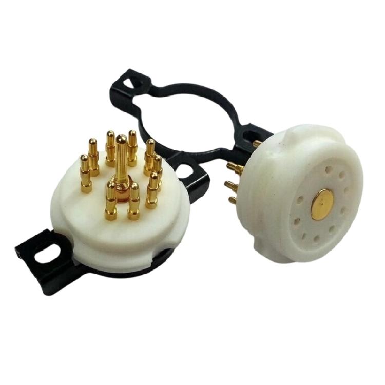 Panel Mount Tube Socket 9 Pin Ceramic Electronic Base for Auditory Gear Repair and DIY Amplifiers Build Project Work