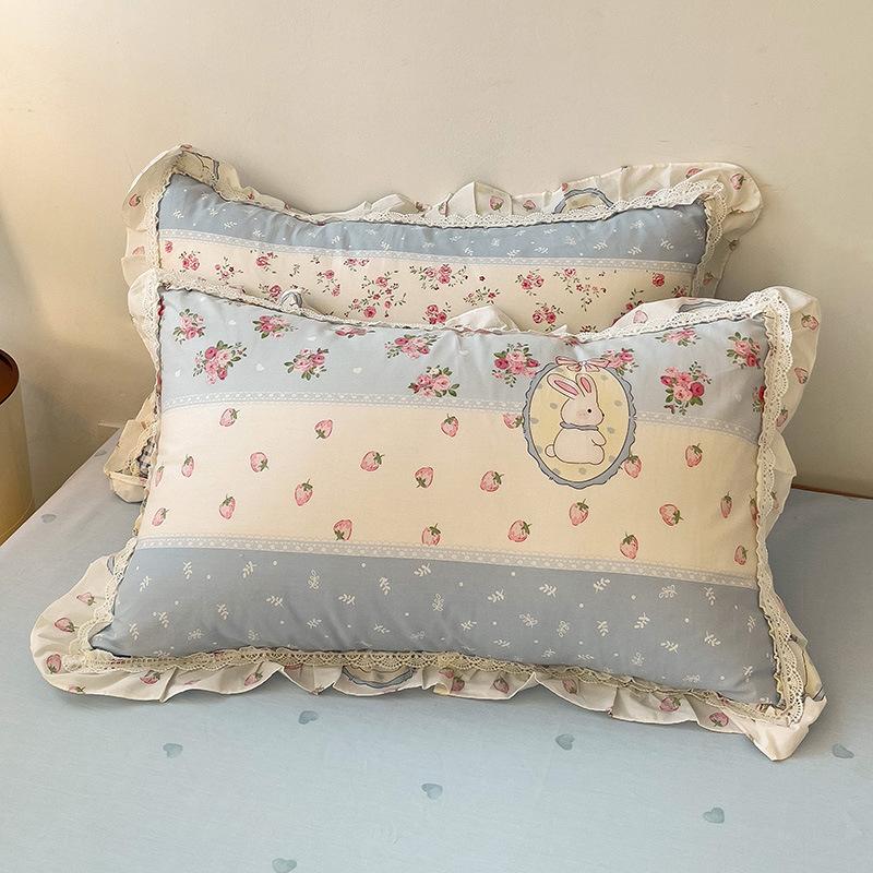 French Pure Cotton Bedding Four-piece Set Skin-friendly Comfortable Breathable Bed Sheet Quilt Cover Pillowcase