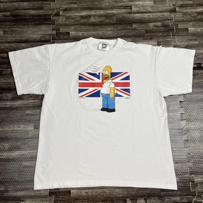 Maglietta Simpsons Homer Vintage Inglese Chi Ha Bisogno Di Quella T-shirt Bianca XL Retro Y2K