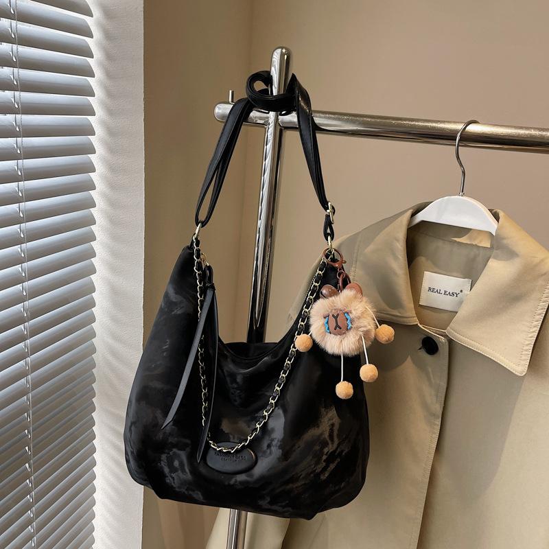 

Простая однотонная универсальная повседневная сумка-тоут, модная сумка для поездок на работу, новая сумка через плечо с цепочкой, сумка для покупок no pendant