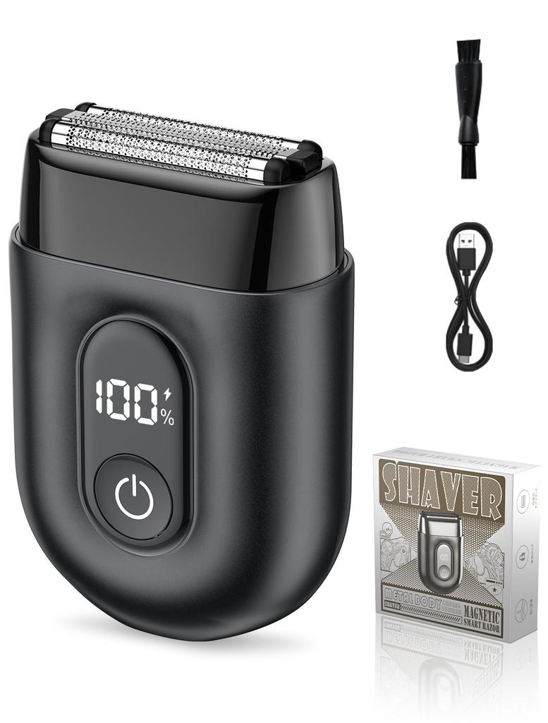 EchoByte Reciprocating Electric Shaver with a Metal Floating IPX7 Low Vibration and Quiet Compact LED Battery Level Fast Lock 120 Minutes of