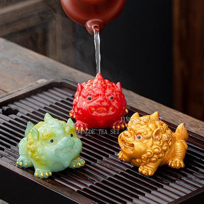Color Changing Tea Pet Fortune Pi Xiu Tea Playing Desktop Trinket Chinese Animal Decorations Ornament Tea Ceremony Accessories