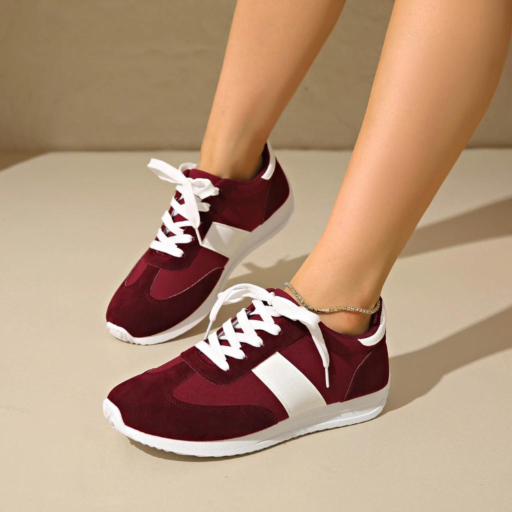 Neue Damen Grüne Freizeit-Laufschuhe Frühling Flache Schnür-Leder-Sneaker Mode Flachboden Damen Rosa Sneaker