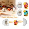 Cartoon Clockwork Animal Jumping Egg Toy Walking Parrot Kids up Chain Animal Running Egg Toys