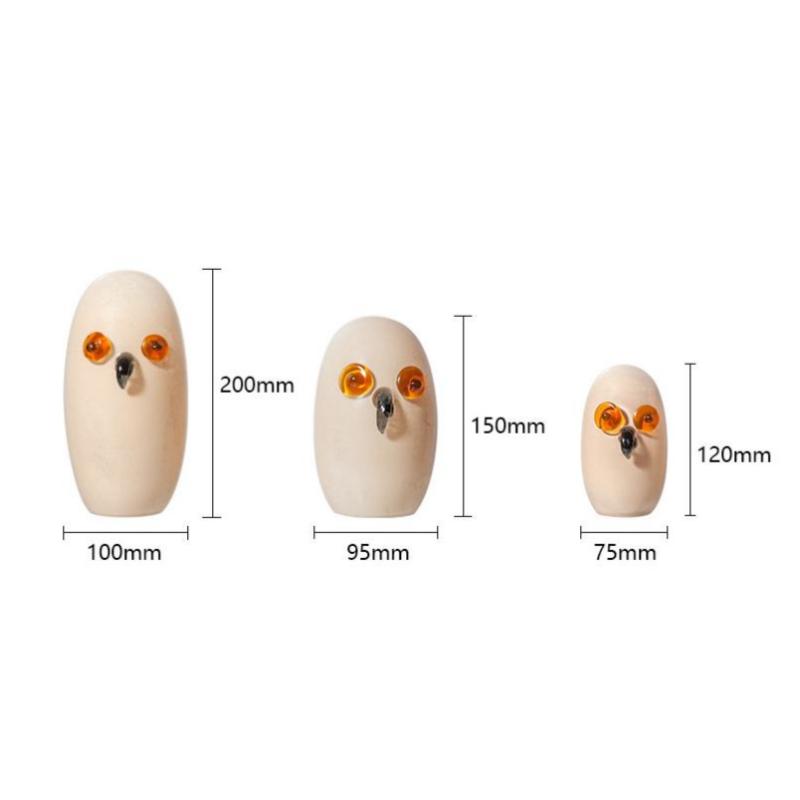 Glass Craft Cartoon Owl Artificial Animal Sculpture Abstract Bird Glassware Decorative Figurines Home Decoration Accessories