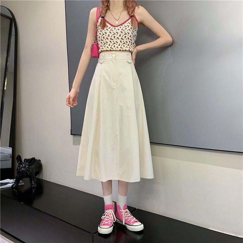 

Летняя трендовая юбка-зонт А-силуэта большого размера с высокой посадкой, облегающая, универсальная, элегантная для женщин 2XL