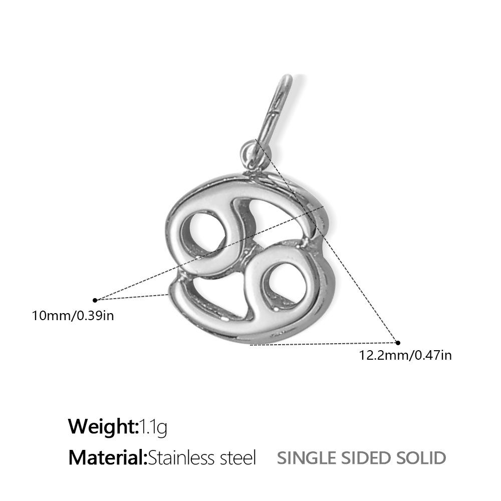 18K Gold Plated Stainless Steel Zodiac Pendant Necklace - European & American Fashion