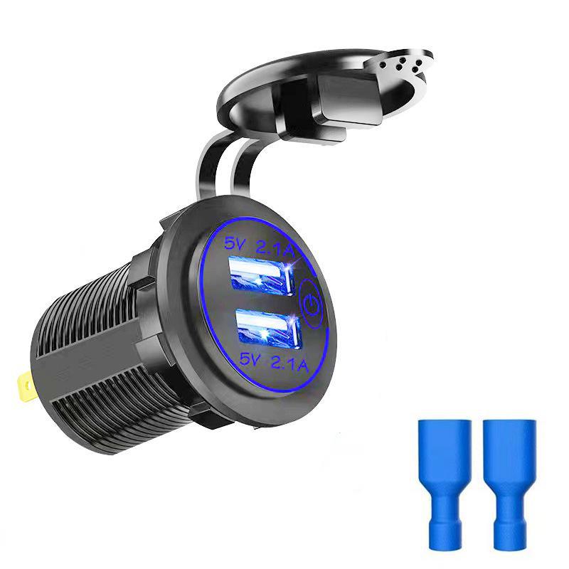 Waterproof Motorcycle Modified Car Phone Charger with QC3.0 Fast Charging - Dual USB Adapter