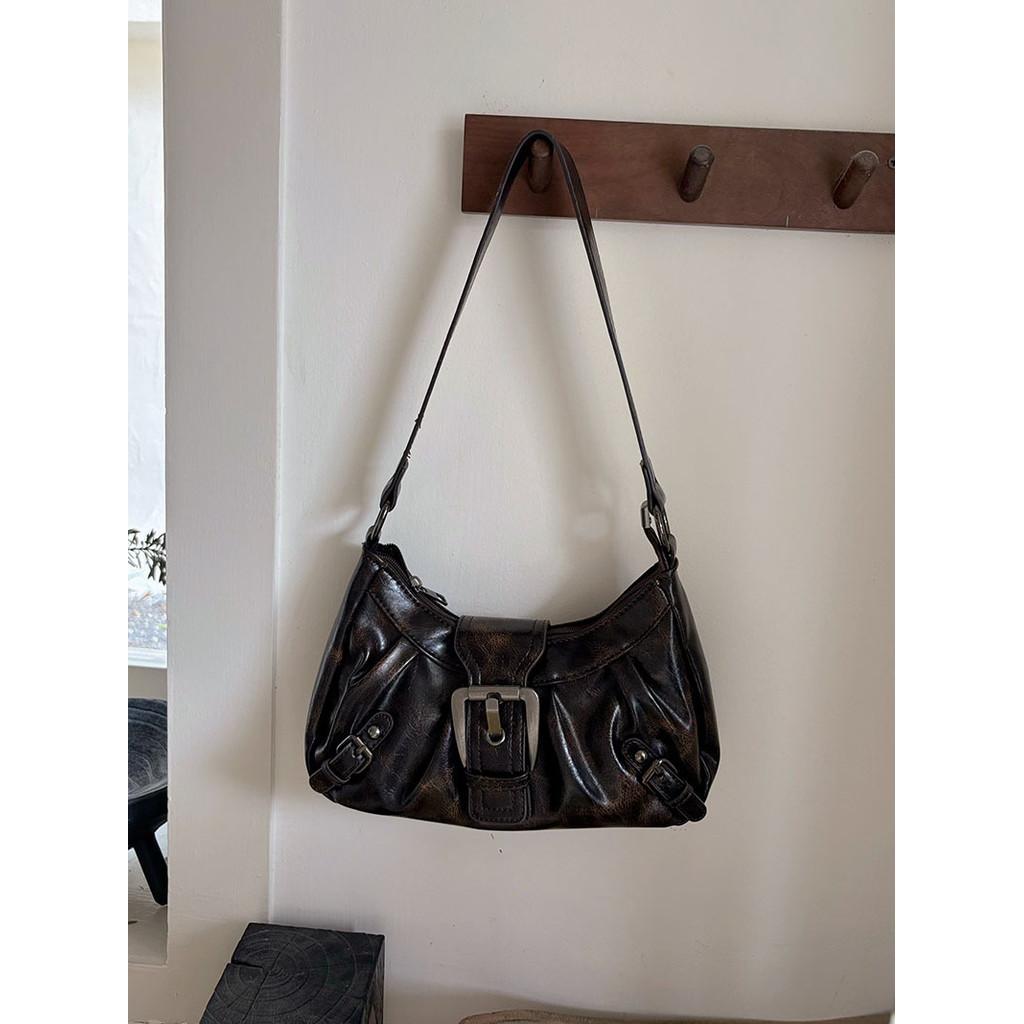 IELGY Ladies Underarm Bag Retro Texture All-Match Portable Shoulder Bag
