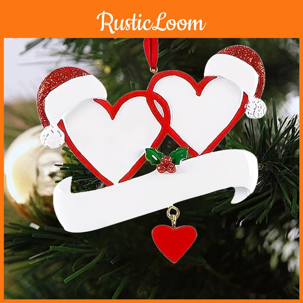 Delightful Double Heart Resin Christmas Tree Decorations For Festive Holiday Cheer