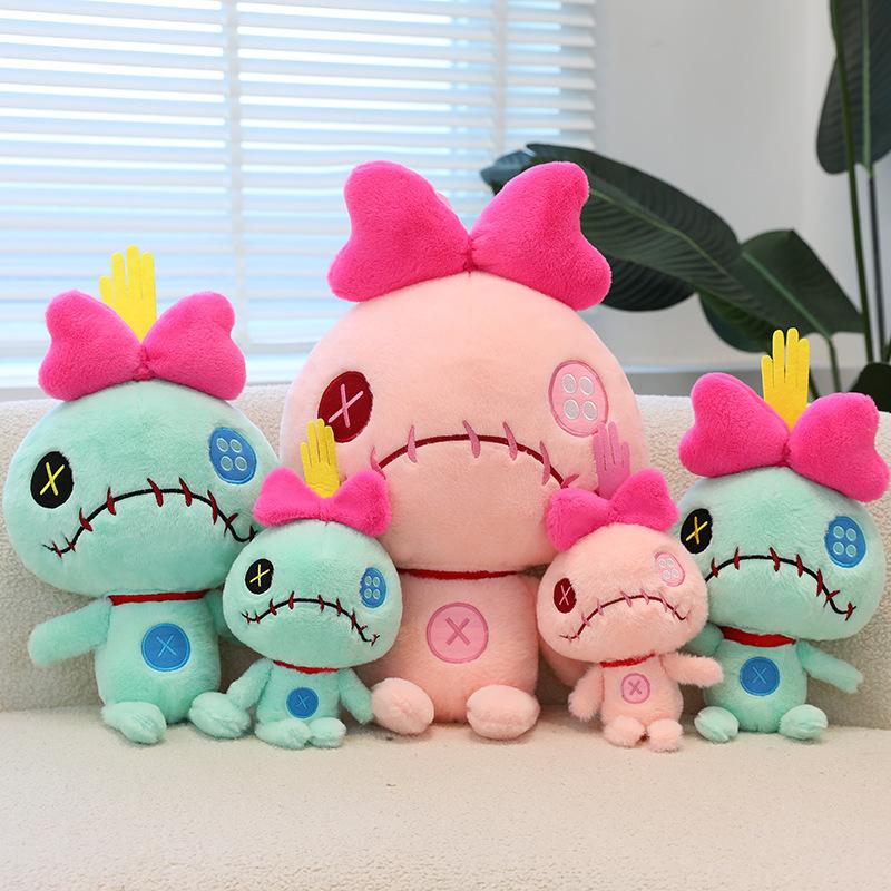 25cm Kawaii Disney Scrump Green Pink Plush Toy Soft Stuffed Cartoon Pillow Plushies Doll Boy Girl Room Decoration Birthday Gifts