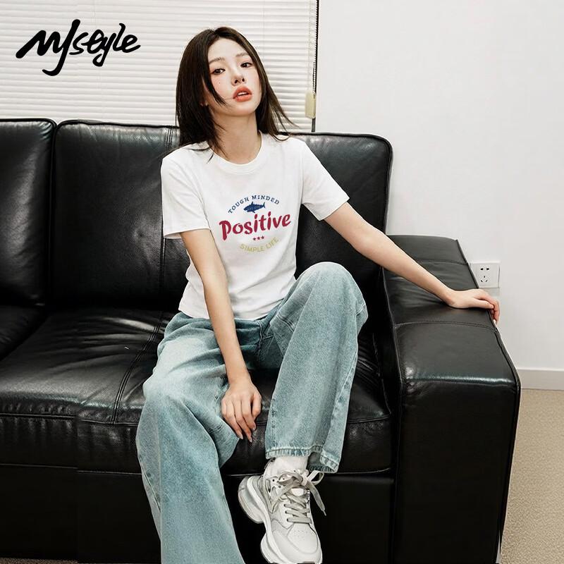 

MJ STYLE Women s Round Neck Short Sleeve T-Shirt S