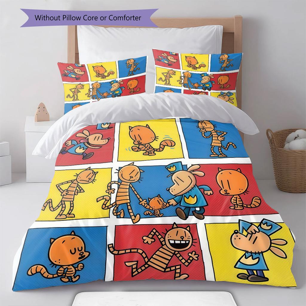Set Copripiumino Trapuntato Dog Man Federa Decorazione per la Casa Regalo di Compleanno (1 * copripiumino + 2 * federa, senza nucleo)