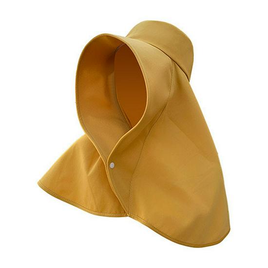 Women's Sun Hat with Large Brim, Neck Protection, UV Face Covering, and Ponytail Opening