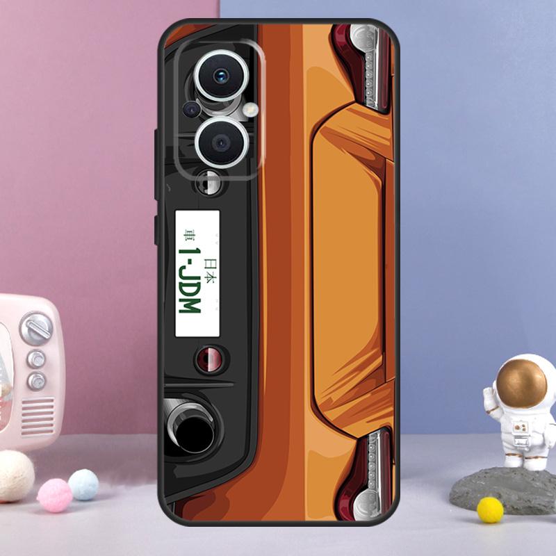 Car Back Cartoon Art JDM Funda For OPPO Reno 11 F 12F 13F 14F 10 12 13 14 Pro 7 8 Lite OPPO Find X9 X6 X5 X8 Pro Case