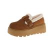 Muffin Platform Cotton Shoes Children 2025 New Autumn and Winter Velvet Loafers Fluffy Snow Boots Women's Bread Cotton Shoes