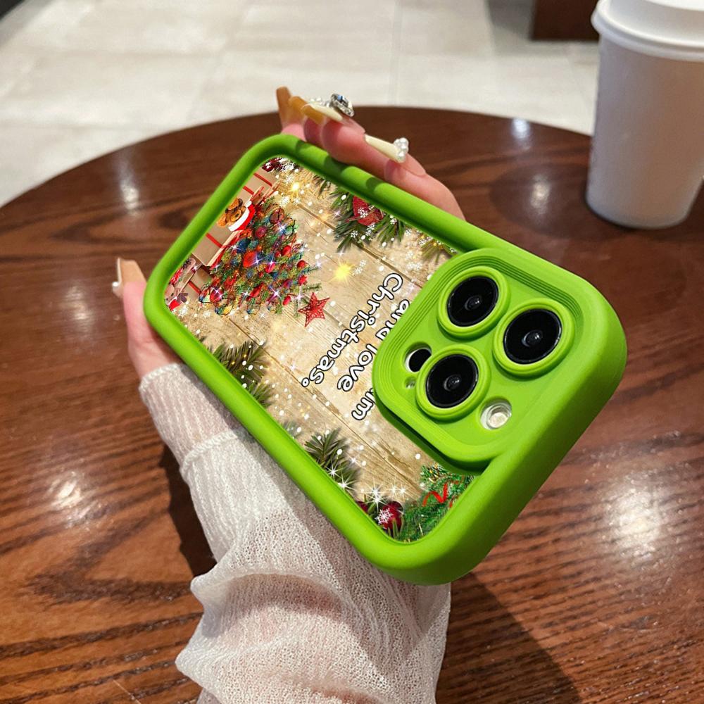 N114 Merry Christmas Desig Art Happy New Year Soft Angel Eyes Phone Cases for iPhone 16 15 14 13 11 Pro Max 8 7 6s Plus 12 XR XS Max Shockproof Cover