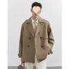 2025 Men's Short Trench Coat: Korean Style Solid Color, Loose Fit, Suit Collar, Casual Spring & Autumn Wear