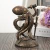 NORTHEUINS Resin Steampunk Cthulhu Mechanical Traveler Octopus Figurines Giant Kraken Marauder Simulation Home Living Room Decor