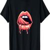 Sensual Lips T-Shirt Print, Lips Motif Mouth Hoodie T-Shirt