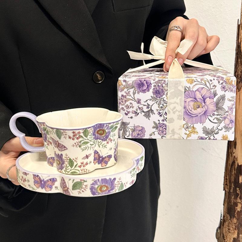 

Birthday Gift for Girls with High End Coffee Cup Saucer Gift Box Set for Best Friend Practical Souvenirs Meaningful Gifts 350ML