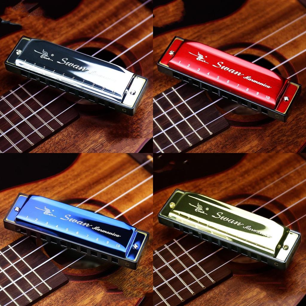 Swan Harmonica 24 Hole Beginner Music Instrument With Silver Cover For Students And Adults